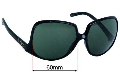 Dolce & Gabbana DG6033 Replacement Lenses 60mm wide 