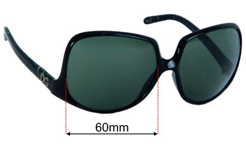 Dolce & Gabbana DG6033 Replacement Lenses 60mm wide - Side View 