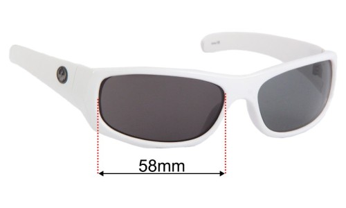 Dragon Riff Replacement Lenses 58mm wide - Side View 