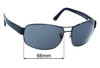 Ray-Ban RB3503L Replacement Lenses 66mm wide 