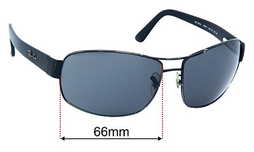 Ray Ban RB3503L Replacement Lenses 66mm wide 