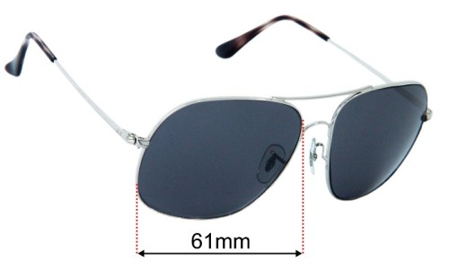 Ray Ban RB3587 Replacement Lenses 61mm wide 
