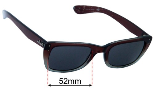 Ray Ban RB4148 Replacement Lenses 52mm wide - Side View 