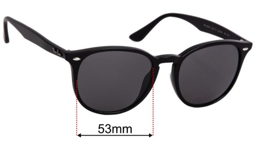 Ray Ban RB4259 Replacement Lenses 53mm wide - Side View 