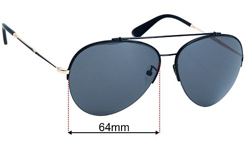 Police S8909G Replacement Lenses 64mm wide 
