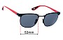 Sunglass Fix Lentes de Repuesto para Ray-Ban RB3698-M Scuderia Ferrari Collection - 53mm Wide 