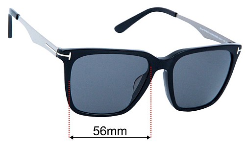 Sunglass Fix Replacement Lenses for Tom Ford Garrett TF862-F - 56mm Wide Tom Ford Garrett TF862-F Replacement Lenses 56mm wide