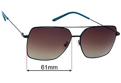  Sunglass Fix Replacement Lenses for Gucci GG1053SK - 61mm Wide 