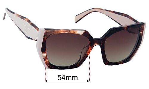 Prada SPR15WS sunglasses Replacement Lenses 54mm Wide 