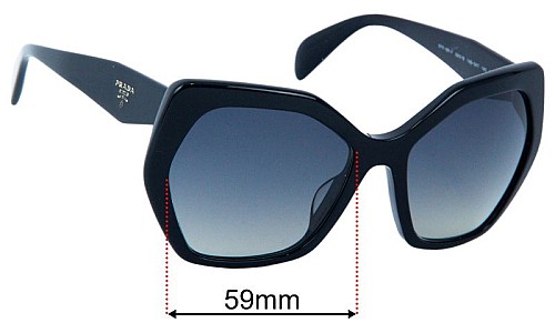 Prada SPR16R-F Replacement Lenses 59mm wide 