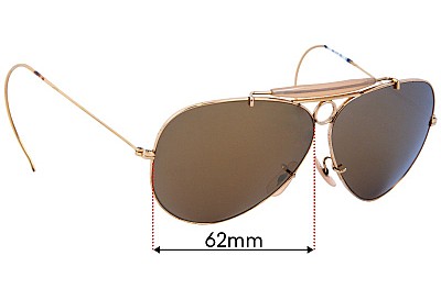 Ray Ban B&L Shooter Replacement Lenses 62mm wide 