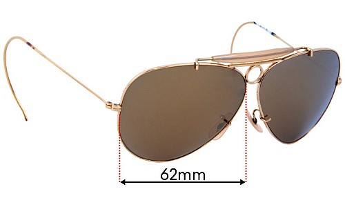 Ray Ban B&L Shooter Replacement Lenses 62mm wide 