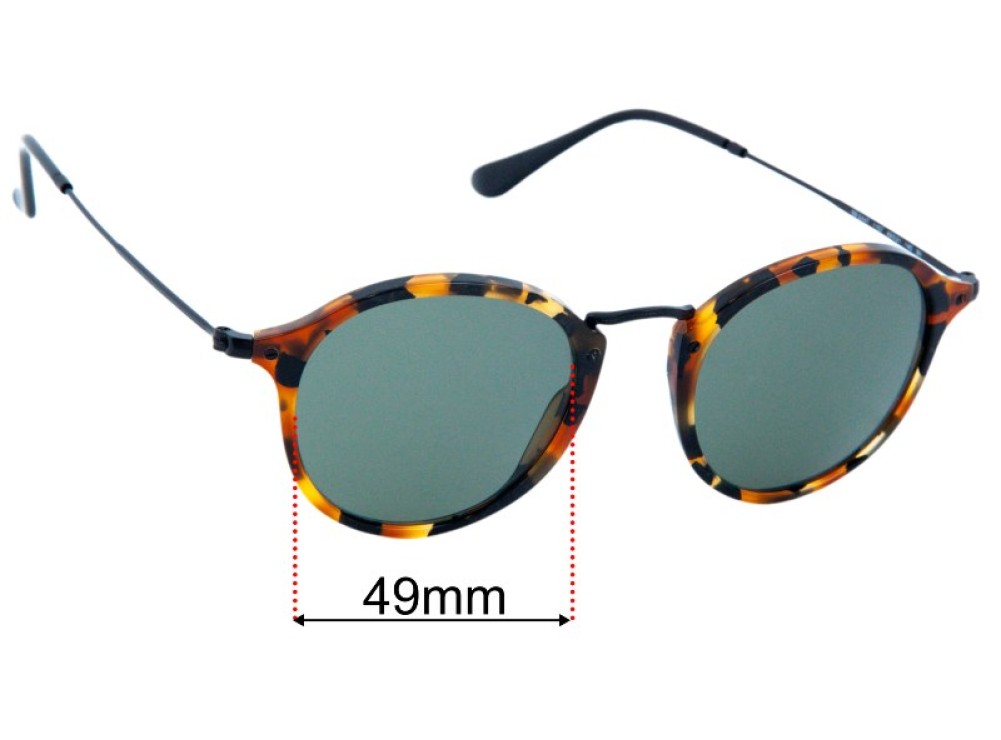 Sunglass Fix Replacement Lenses for Ray-Ban RB2447 Round Fleck - 49mm Wide Sunglass Fix Replacement Lenses for Ray-Ban RB2447 Round Fleck - 49mm Wide