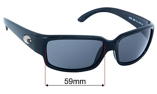 Sunglass Fix Lentes de Repuesto para Costa Del Mar Caballito - 59mm Wide Costa Del Mar Caballito Lentes de Repuesto 59mm wide
