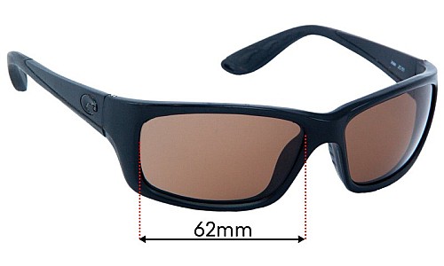 Sunglass Fix Lentes de Repuesto para Costa Del Mar Jose - 62mm Wide Costa Del Mar Jose Lentes de Repuesto 62mm wide