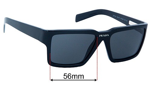 Sunglass Fix Replacement Lenses for Prada SPR09Y - 56mm Wide 