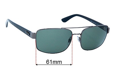 Ray Ban RB3687 Replacement Lenses 61mm wide 