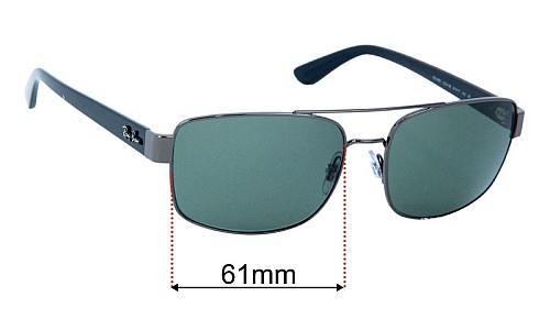 Ray Ban RB3687 Replacement Lenses 61mm wide 