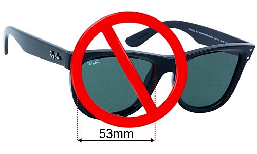Ray Ban Reverse Wayfarer RBR0502S Replacement Lenses 53mm wide 