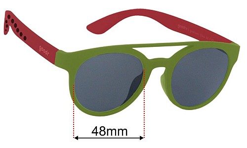 Goodr Watermelon Wasted Replacement Lenses 48mm wide 