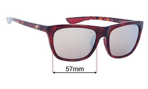Costa Del Mar Cheeca Lentes de Repuesto 57mm wide 