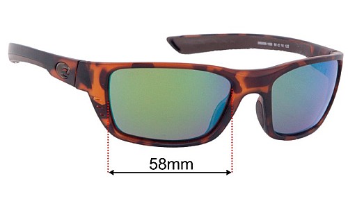 Costa Del Mar Whitetip Replacement Lenses 58mm wide 