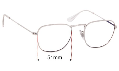 Ray-Ban RB3857V Frank Optics Replacement Lenses 51mm wide 