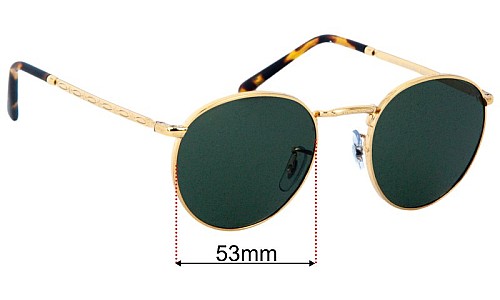 Sunglass Fix Replacement Lenses for Ray-Ban RB3637 New Round - 53mm Wide Ray-Ban RB3637 New Round Replacement Lenses 53mm wide