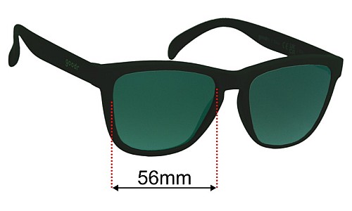 Goodr Mint Julep Electroshocks  Replacement Lenses 56mm wide 