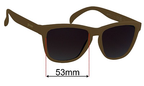 Goodr Three Parts Tee  Replacement Lenses 53mm wide 