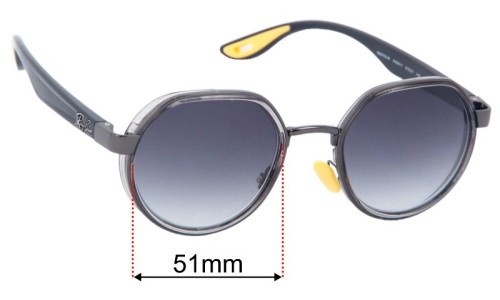 Ray-Ban RB3703-M Scuderia Ferrari Collection Replacement Lenses 51mm wide 