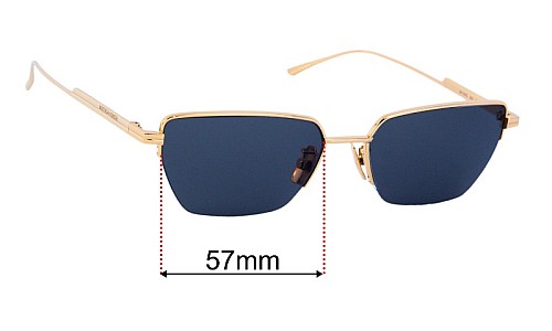 Sunglass Fix Replacement Lenses for Bottega Veneta BV 1107S 57mm Bottega Veneta BV 1107S Replacement Lenses 57mm wide