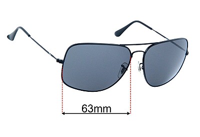 Ray-Ban RB3363 Verres de Remplacement 63mm wide 