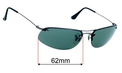Ray-Ban RB3180 Replacement Lenses 62mm wide 