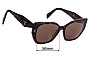 Sunglass Fix Lentes de Repuesto para Prada SPR19Z-F - 56mm Wide 