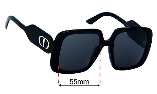 Christian Dior DiorBobby S2U Lentilles de Remplacement 55mm wide 