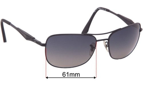 Ray-Ban RB3515 Replacement Lenses 61mm wide 