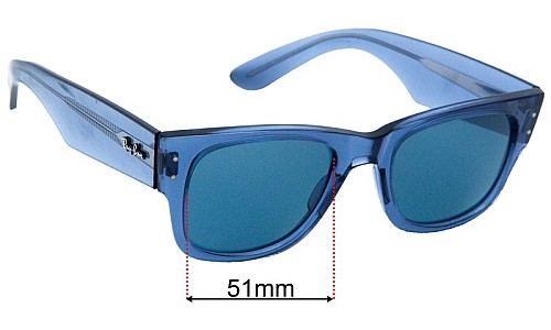 Sunglass Fix Replacement Lenses for Ray-Ban RB0840-S Mega Wayfarer - 51mm Wide 