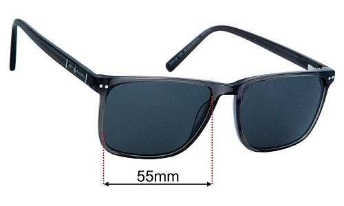 Sunglass Fix Replacement Lenses Jeff Banks JB Latin Quarter - 55mm Wide 