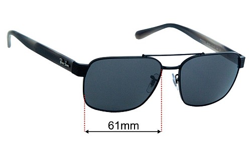 Ray-Ban RB3751-CH Replacement Lenses 61mm wide 