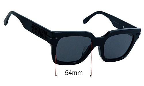 Fendi FE 40078F Replacement Lenses 54mm wide 