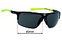Sunglass Fix Verres de Remplacement pour Nike RUN X2 S EV0800 - 69mm Wide 