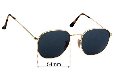 Ray-Ban RB3548-N Hexagonal Verres de Remplacement 54mm wide 