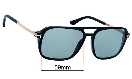 Tom Ford Crosby TF910 Replacement Lenses 59mm wide 