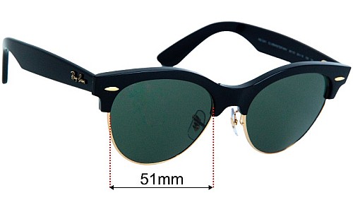 Ray-Ban RB2341 Clubmaster Way Replacement Lenses 54mm wide 