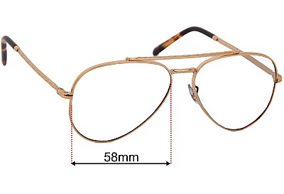 Ray-Ban RB3625-V New Aviator Optics Verres de Remplacement 58mm wide 