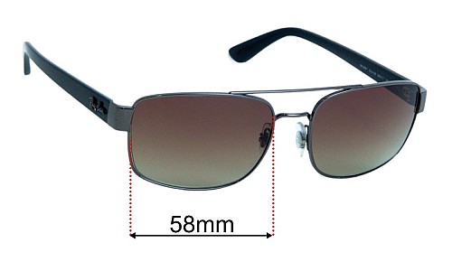 Ray-Ban RB3687 Replacement Lenses 58mm wide 