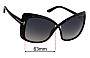 Sunglass Fix Lentes de Repuesto para Tom Ford Jasmin TF943 - 63mm Wide 