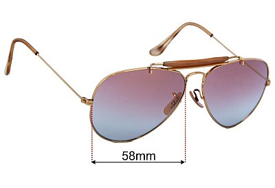 Ray-Ban B&L L1695 Outdoorsman Replacement Lenses 58mm wide 