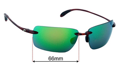 Costa Del Mar Gulf Shore Lentes de Repuesto 66mm wide 
